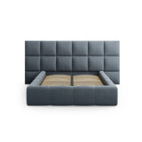Livigno Bett mit Kopfteil und Stauraum aus Strukturierter Stoff in Dunkelblau (Solid 79), 140x200 cm von Cosmopolitan Design – Bild 3
