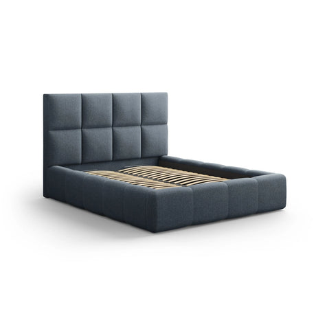 Livigno Bett mit Kopfteil und Stauraum aus Strukturierter Stoff in Dunkelblau (Solid 79), 160x200 cm von Cosmopolitan Design – Bild 2