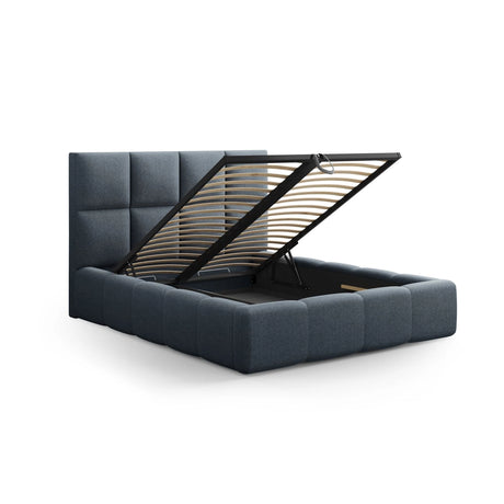 Livigno Bett mit Kopfteil und Stauraum aus Strukturierter Stoff in Dunkelblau (Solid 79), 160x200 cm von Cosmopolitan Design – Bild 4