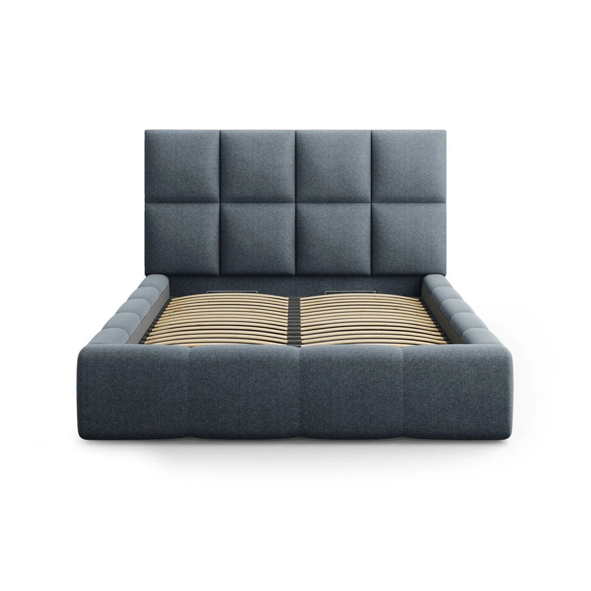Livigno Bett mit Kopfteil und Stauraum aus Strukturierter Stoff in Dunkelblau (Solid 79), 180x200 cm von Cosmopolitan Design – Bild 3