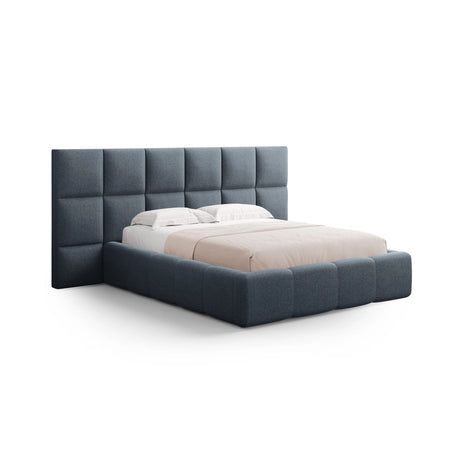 Livigno Bett mit Kopfteil und Stauraum aus Strukturierter Stoff in Dunkelblau (Solid 79), 180x200 cm von Cosmopolitan Design – Bild 1
