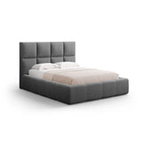 Livigno Bett mit Kopfteil und Stauraum aus Strukturierter Stoff in Dunkelgrau (Solid 99), 160x200 cm von Cosmopolitan Design – Bild 1
