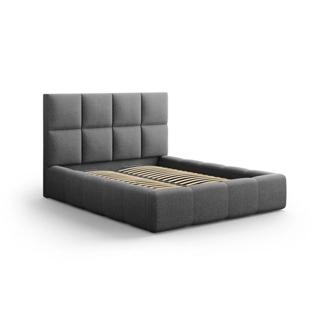 Livigno Bett mit Kopfteil und Stauraum aus Strukturierter Stoff in Dunkelgrau (Solid 99), 160x200 cm von Cosmopolitan Design – Bild 2