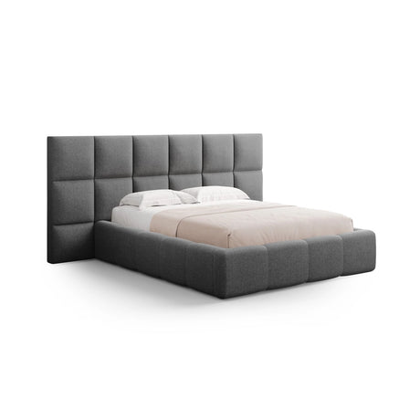 Livigno Bett mit Kopfteil und Stauraum aus Strukturierter Stoff in Dunkelgrau (Solid 99), 180x200 cm von Cosmopolitan Design – Bild 1