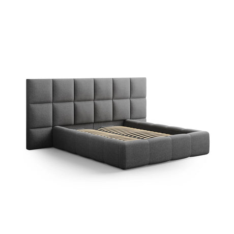 Livigno Bett mit Kopfteil und Stauraum aus Strukturierter Stoff in Dunkelgrau (Solid 99), 180x200 cm von Cosmopolitan Design – Bild 2