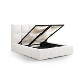 Livigno Bett mit Kopfteil und Stauraum aus Strukturierter Stoff in Elfenbein (Solid 03), 140x200 cm von Cosmopolitan Design – Bild 4