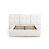 Livigno Bett mit Kopfteil und Stauraum aus Strukturierter Stoff in Elfenbein (Solid 03), 140x200 cm von Cosmopolitan Design – Bild 3