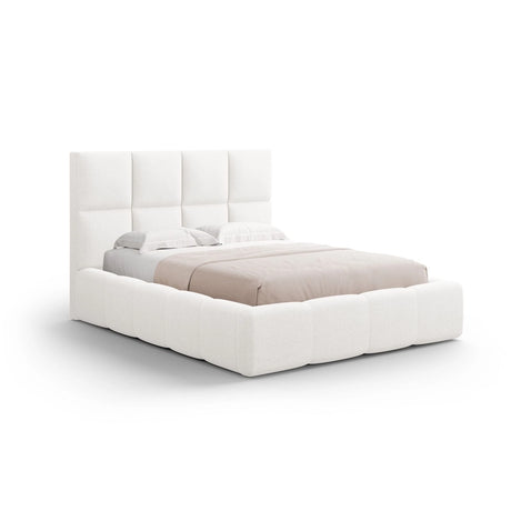 Livigno Bett mit Kopfteil und Stauraum aus Strukturierter Stoff in Elfenbein (Solid 03), 160x200 cm von Cosmopolitan Design – Bild 1