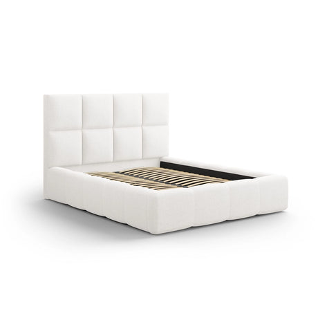 Livigno Bett mit Kopfteil und Stauraum aus Strukturierter Stoff in Elfenbein (Solid 03), 160x200 cm von Cosmopolitan Design – Bild 2