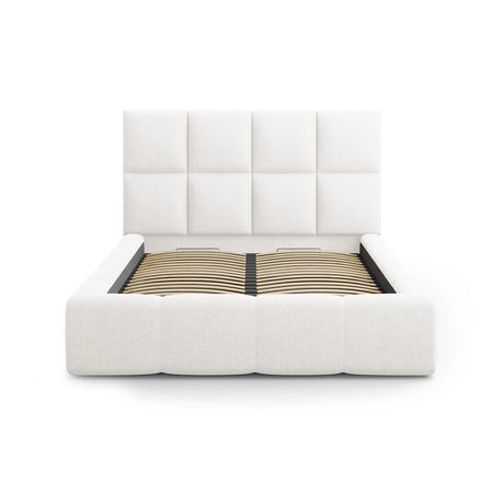Livigno Bett mit Kopfteil und Stauraum aus Strukturierter Stoff in Elfenbein (Solid 03), 160x200 cm von Cosmopolitan Design – Bild 3