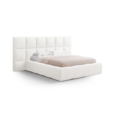 Livigno Bett mit Kopfteil und Stauraum aus Strukturierter Stoff in Elfenbein (Solid 03), 180x200 cm von Cosmopolitan Design – Bild 1