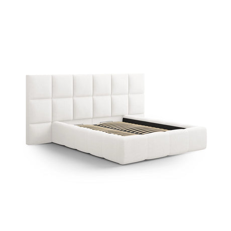 Livigno Bett mit Kopfteil und Stauraum aus Strukturierter Stoff in Elfenbein (Solid 03), 180x200 cm von Cosmopolitan Design – Bild 2