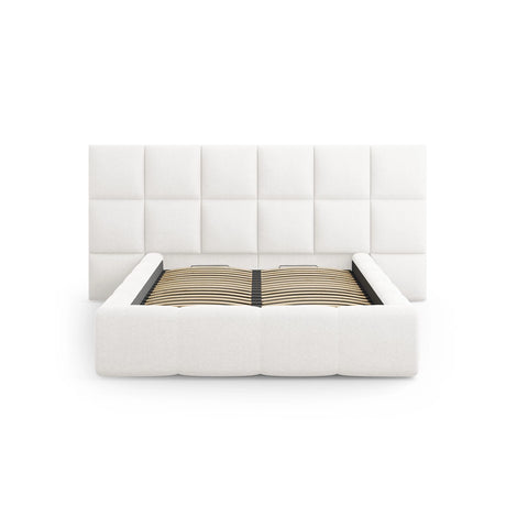 Livigno Bett mit Kopfteil und Stauraum aus Strukturierter Stoff in Elfenbein (Solid 03), 180x200 cm von Cosmopolitan Design – Bild 3