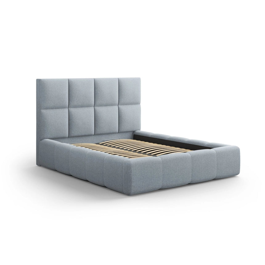 Livigno Bett mit Kopfteil und Stauraum aus Strukturierter Stoff in Hellblau (Solid 73), 140x200 cm von Cosmopolitan Design – Bild 2