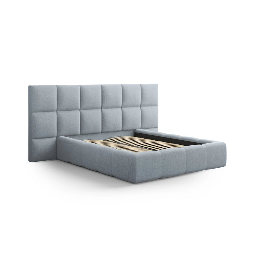Livigno Bett mit Kopfteil und Stauraum aus Strukturierter Stoff in Hellblau (Solid 73), 140x200 cm von Cosmopolitan Design – Bild 2