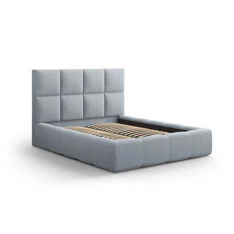 Livigno Bett mit Kopfteil und Stauraum aus Strukturierter Stoff in Hellblau (Solid 73), 160x200 cm von Cosmopolitan Design – Bild 2