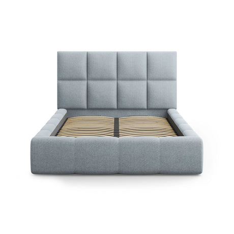 Livigno Bett mit Kopfteil und Stauraum aus Strukturierter Stoff in Hellblau (Solid 73), 160x200 cm von Cosmopolitan Design – Bild 3