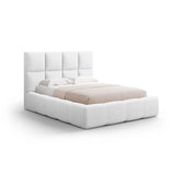 Livigno Bett mit Kopfteil und Stauraum aus Strukturierter Stoff in Kaltes Hellgrau (Solid 80), 160x200 cm von Cosmopolitan Design – Bild 1