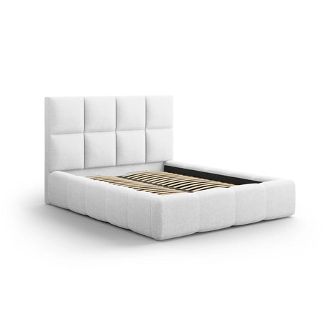 Livigno Bett mit Kopfteil und Stauraum aus Strukturierter Stoff in Kaltes Hellgrau (Solid 80), 160x200 cm von Cosmopolitan Design – Bild 2