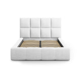 Livigno Bett mit Kopfteil und Stauraum aus Strukturierter Stoff in Kaltes Hellgrau (Solid 80), 160x200 cm von Cosmopolitan Design – Bild 3
