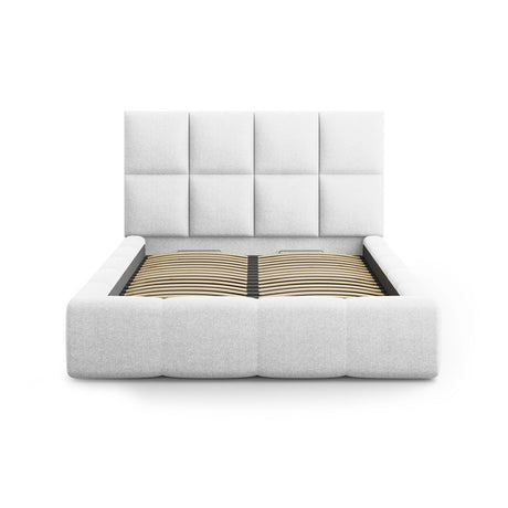 Livigno Bett mit Kopfteil und Stauraum aus Strukturierter Stoff in Kaltes Hellgrau (Solid 80), 160x200 cm von Cosmopolitan Design – Bild 3