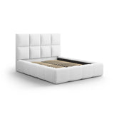 Livigno Bett mit Kopfteil und Stauraum aus Strukturierter Stoff in Kaltes Hellgrau (Solid 80), 180x200 cm von Cosmopolitan Design – Bild 2