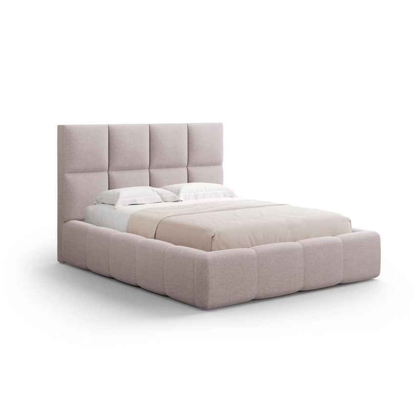Livigno Bett mit Kopfteil und Stauraum aus Strukturierter Stoff in Rosa (Solid 61), 140x200 cm von Cosmopolitan Design – Bild 1