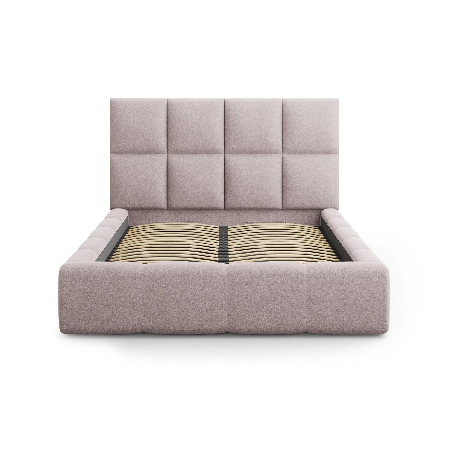 Livigno Bett mit Kopfteil und Stauraum aus Strukturierter Stoff in Rosa (Solid 61), 140x200 cm von Cosmopolitan Design – Bild 3
