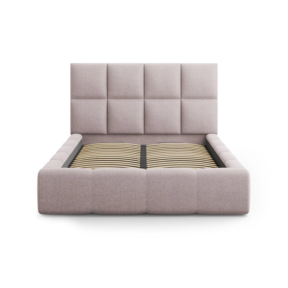 Livigno Bett mit Kopfteil und Stauraum aus Strukturierter Stoff in Rosa (Solid 61), 140x200 cm von Cosmopolitan Design – Bild 3