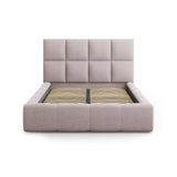 Livigno Bett mit Kopfteil und Stauraum aus Strukturierter Stoff in Rosa (Solid 61), 140x200 cm von Cosmopolitan Design – Bild 3
