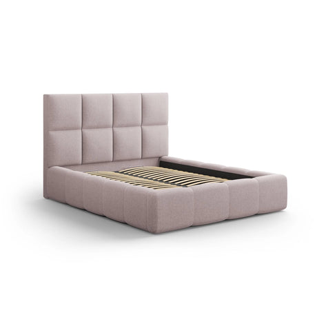Livigno Bett mit Kopfteil und Stauraum aus Strukturierter Stoff in Rosa (Solid 61), 160x200 cm von Cosmopolitan Design – Bild 2