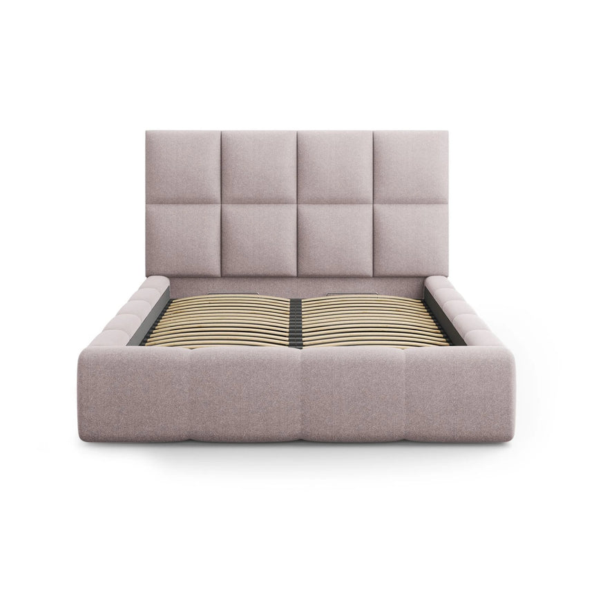 Livigno Bett mit Kopfteil und Stauraum aus Strukturierter Stoff in Rosa (Solid 61), 160x200 cm von Cosmopolitan Design – Bild 3
