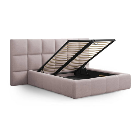 Livigno Bett mit Kopfteil und Stauraum aus Strukturierter Stoff in Rosa (Solid 61), 180x200 cm von Cosmopolitan Design – Bild 4