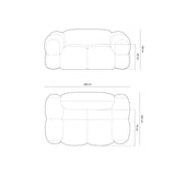 Loretto 2-Sitzer Sofa aus Samt in Grau (Vogue 15), 180x100 cm von Cosmopolitan Design – Bild 3