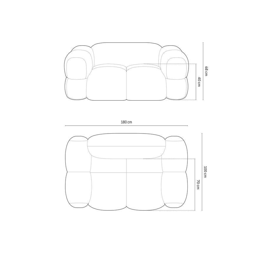 Loretto 2-Sitzer Sofa aus Samt in Schokolade (Vogue 6), 180x100 cm von Cosmopolitan Design – Bild 3