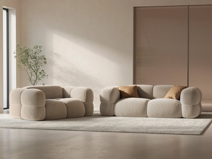 Loretto 2-Sitzer Sofa aus Samt oder Strukturstoff, 180x100 cm von Cosmopolitan Design – Bild 2
