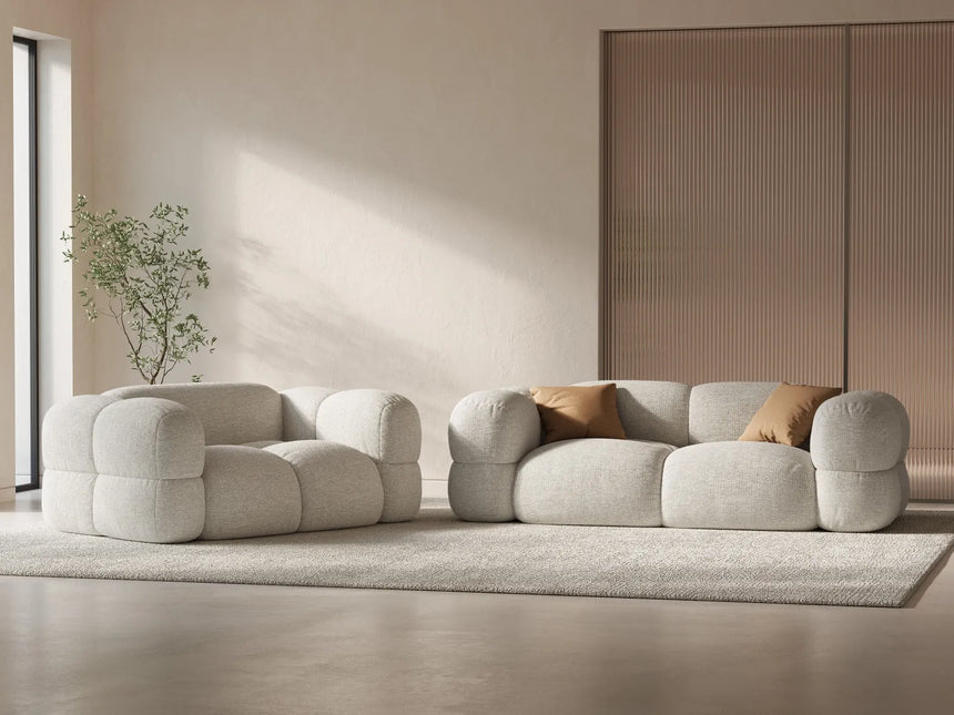 Loretto 2-Sitzer Sofa aus Strukturierter Stoff in Beige (Sorella 03), 180x100 cm von Cosmopolitan Design – Bild 2