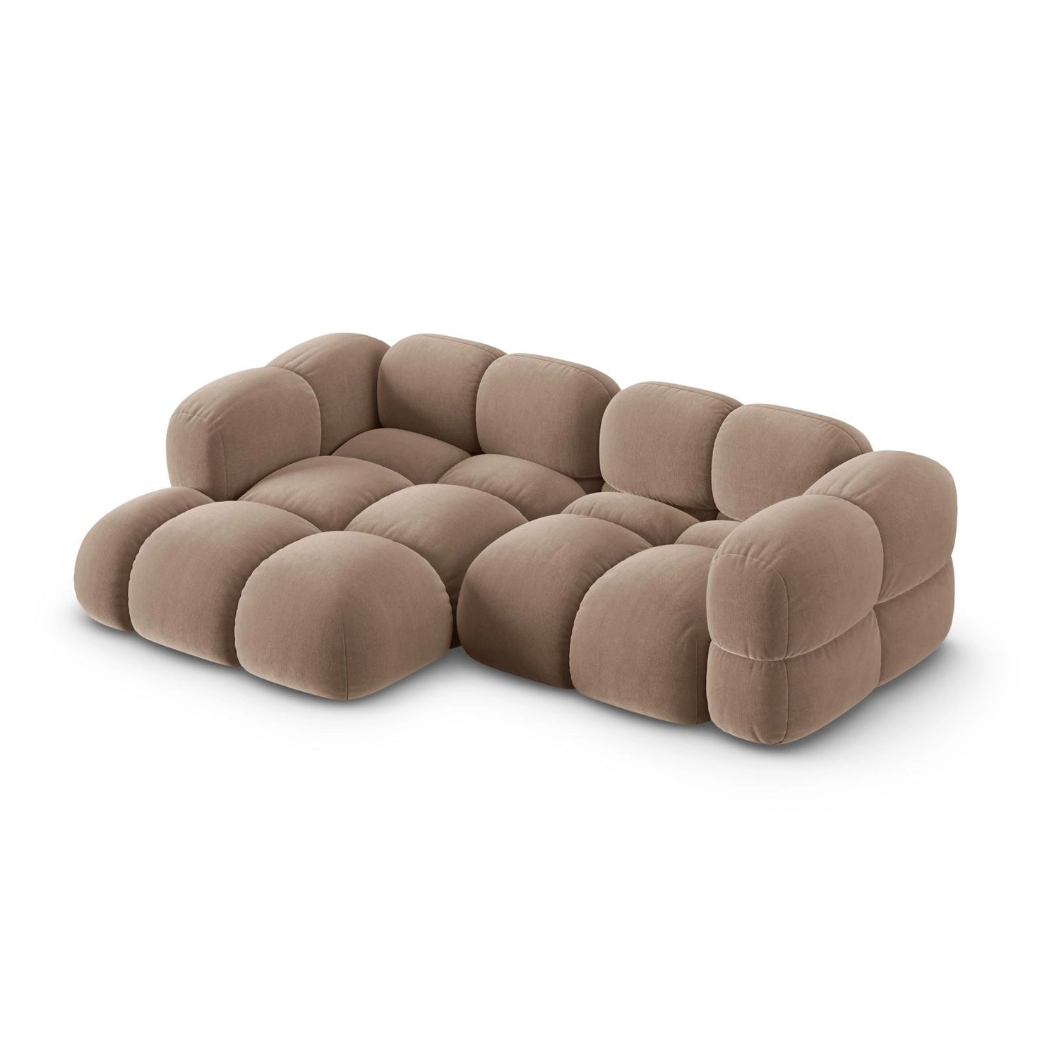 Loretto 3-Sitzer Ecksofa, Linke Seite, aus Samt in Dunkelbeige (Vogue 3), 250x147x68 cm von Cosmopolitan Design – Bild 4