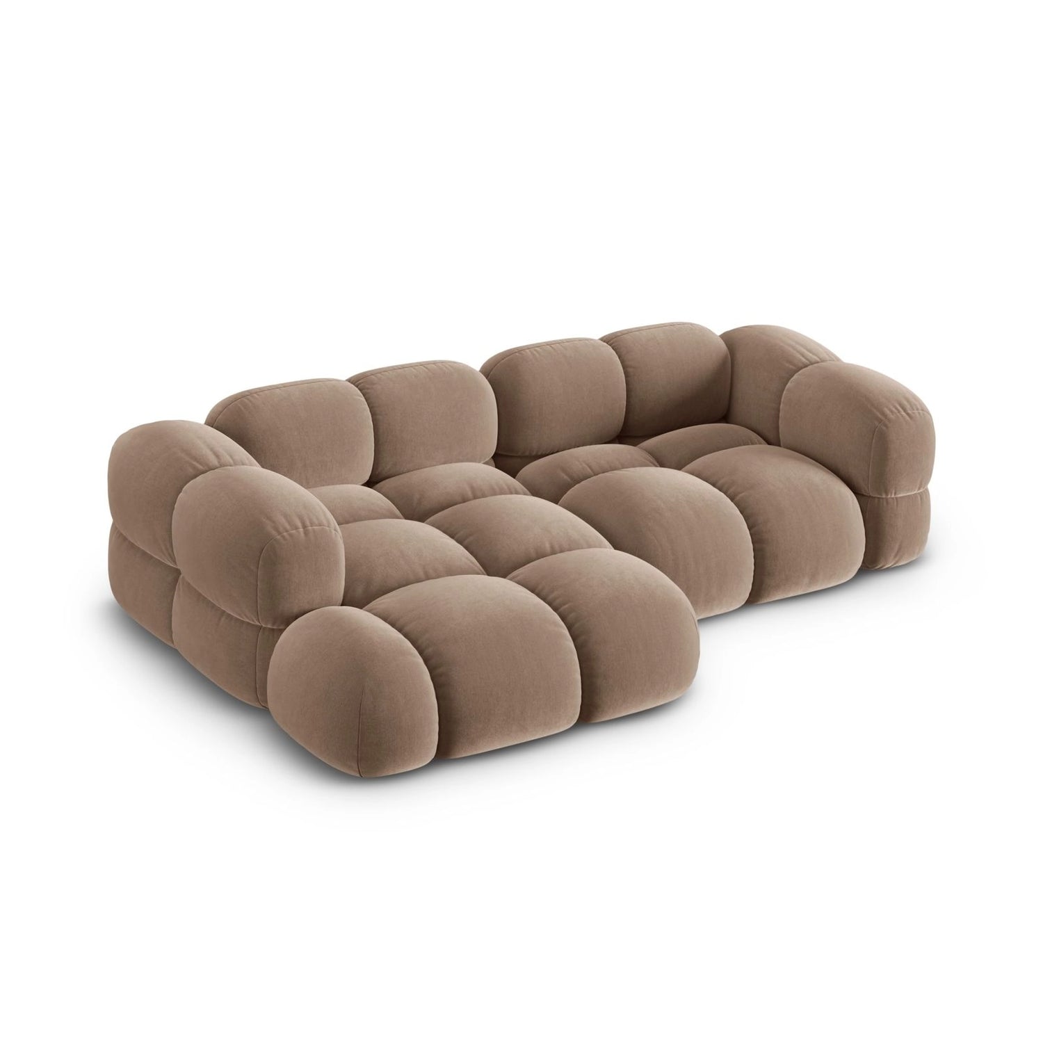 Loretto 3-Sitzer Ecksofa, Linke Seite, aus Samt in Dunkelbeige (Vogue 3), 250x147x68 cm von Cosmopolitan Design – Bild 5