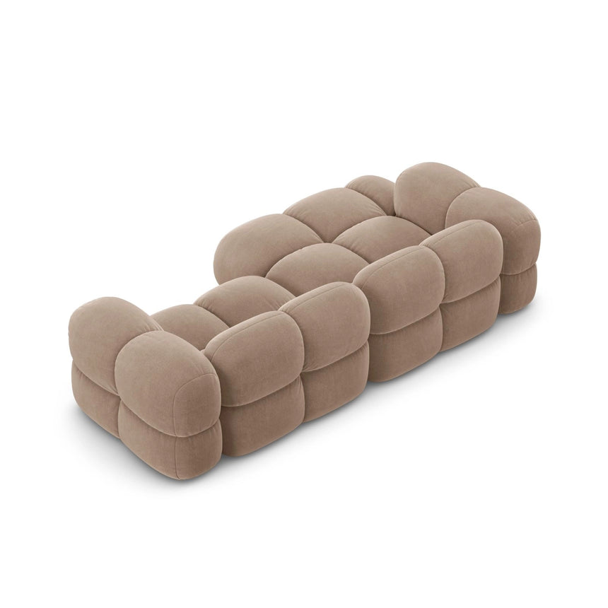 Loretto 3-Sitzer Ecksofa, Linke Seite, aus Samt in Dunkelbeige (Vogue 3), 250x147x68 cm von Cosmopolitan Design – Bild 6
