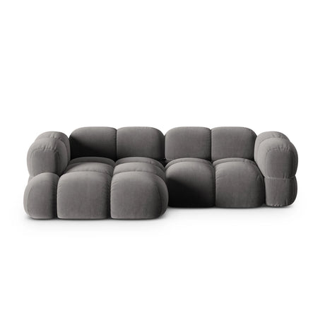 Loretto 3-Sitzer Ecksofa, Linke Seite, aus Samt in Grau (Vogue 15), 250x147x68 cm von Cosmopolitan Design – Bild 1