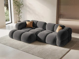 Loretto 3-Sitzer Ecksofa, Linke Seite, aus Samt in Grau (Vogue 15), 250x147x68 cm von Cosmopolitan Design – Bild 2