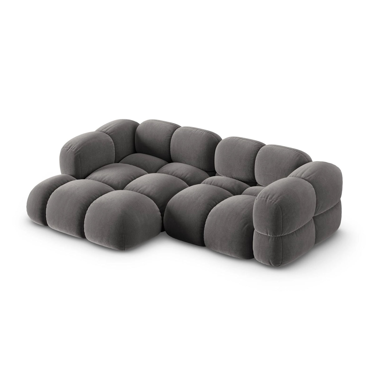 Loretto 3-Sitzer Ecksofa, Linke Seite, aus Samt in Grau (Vogue 15), 250x147x68 cm von Cosmopolitan Design – Bild 4