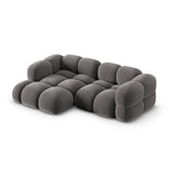 Loretto 3-Sitzer Ecksofa, Linke Seite, aus Samt in Grau (Vogue 15), 250x147x68 cm von Cosmopolitan Design – Bild 4