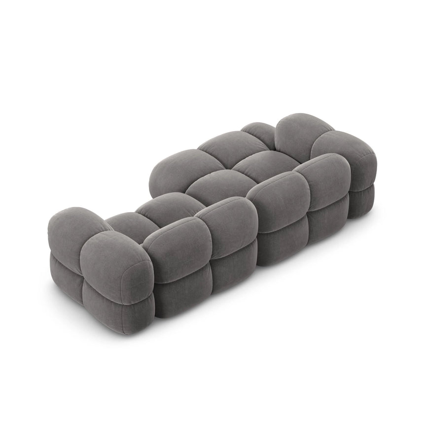 Loretto 3-Sitzer Ecksofa, Linke Seite, aus Samt in Grau (Vogue 15), 250x147x68 cm von Cosmopolitan Design – Bild 6