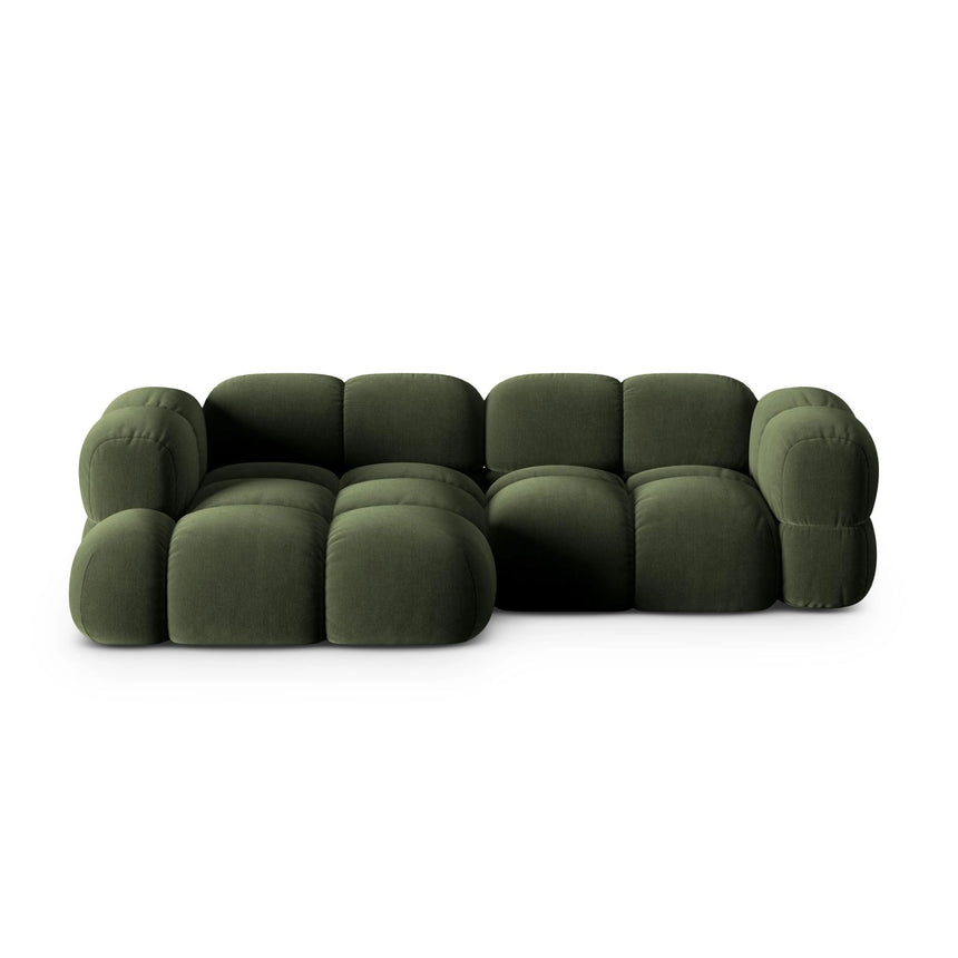 Loretto 3-Sitzer Ecksofa, Linke Seite, aus Samt in Grün (Vogue 11), 250x147x68 cm von Cosmopolitan Design – Bild 1
