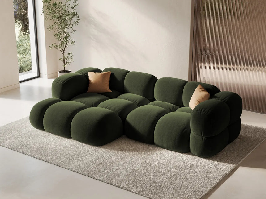 Loretto 3-Sitzer Ecksofa, Linke Seite, aus Samt in Grün (Vogue 11), 250x147x68 cm von Cosmopolitan Design – Bild 2