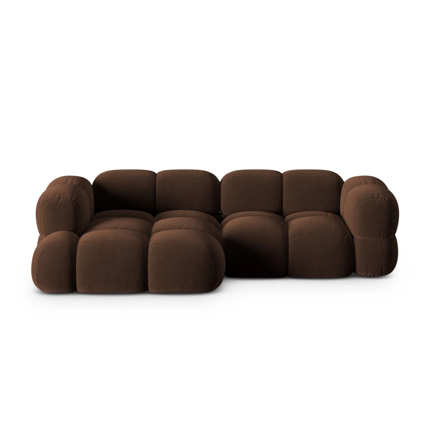 Loretto 3-Sitzer Ecksofa, Linke Seite, aus Samt in Schokolade (Vogue 6), 250x147x68 cm von Cosmopolitan Design – Bild 1