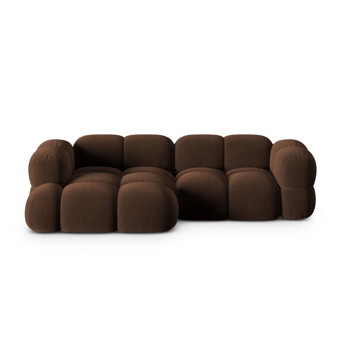 Loretto 3-Sitzer Ecksofa, Linke Seite, aus Samt in Schokolade (Vogue 6), 250x147x68 cm von Cosmopolitan Design – Bild 1