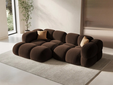 Loretto 3-Sitzer Ecksofa, Linke Seite, aus Samt in Schokolade (Vogue 6), 250x147x68 cm von Cosmopolitan Design – Bild 2